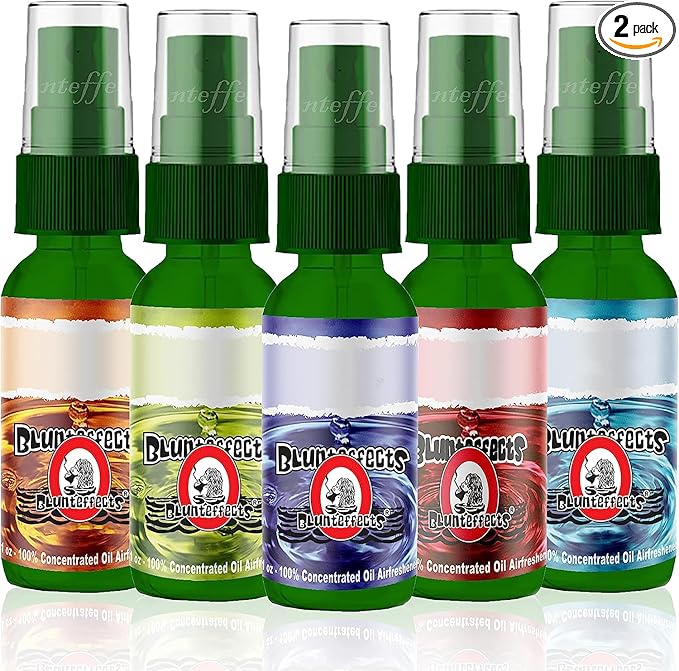 Blunteffects 100% Concentrated Air Freshener - 1 oz. Oil-Based Car/Home Spray - 2 Bottles - (2 Assorted Scents)