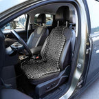 ZONETECH Wood Beaded Seat Cushion, Premium Quality, Black, Car Massaging, Double Strung, Stress Free (1 Pack)