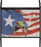 NDISTIN Funny Frog Car Ceiling Storage Net Adjustable Car Ceiling Cargo Net Pocket Puerto Rico Mesh Interior Car Roof Cargo Net Universal Fit for SUV Truck Van Auto Accessory Decor