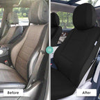 FH Group Automotive Classic PU Leather Pair Set Car Seat Covers, Airbag Compatible with GIF,t Easy to Install- Universal Fit for Cars Trucks & SUVs (Solid Black) PU002102