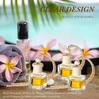BBTO 200 Pcs Hanging Car Diffuser Bottles Bulk, Empty Clear Glass Air Freshener Bottles with Wooden Cap for Perfume Essential Oils Fragrance Aromatherapy Ornament(Square)