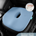 Skechers Seat Cushion Memory Foam,Donut Pillow Office Chair Cushion for Tailbone Pain Relief,Butt Pillow for Office Chair,Car seat Cushion,Long Sitting Office Workers,and Car Drivers,Blue