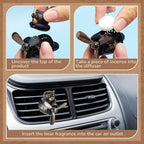Tallew Car Air Freshener Cute Bear Car Vent Clip Diffuser with Rotating Propeller Outlet Vent 2.5" x 2.4" x 2.1" Easy to Install Included 2 Scents Aroma Tablets Aromatherapy Ornament Auto Accessories