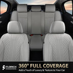 FLORICH Car Seat Covers Full Set Leather Seat Cover for Cars Full Coverage Seat Cover Waterproof Universal Seat Cover for Cars Seats Protector Cushion Universal Fit for Most Cars SUV Trucks, Gray