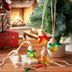 30 Pcs 30 Pcs Winter Car Diffuser Bottles Snowman Pumpkin Car Diffuser Winter Fall Hanging Empty Vehicle Air Freshener with Bow for Holiday Party Gift (Snowman)