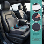ZUAMEGUMemory Foam Car Seat Cushion – Ergonomic Driver Cushion for Sciatica & Tailbone Pain, Breathable Non-Slip Car Seat Pad for Car, Office Chair, Wheelchair