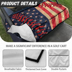 Biyejit Golf Cart Seat Covers with 4 Pockets Golf Cart Seat Towel Blanket Fits 2-Seat Golf Carts, Golf Cart Accessories