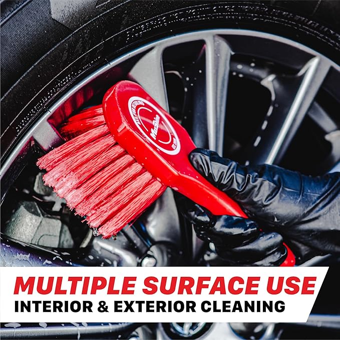 Maxshine Universal Cleaning Brushes (3-Piece Set) – Heavy-Duty, Medium-Duty, Soft Bristles – Removes Dirt & Stains – Wheels, Tires, & Exterior Surfaces – Carpets, Upholstery & Interior Surfaces