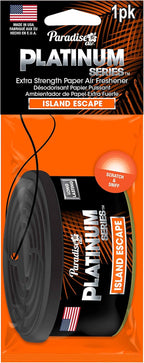 2 Pc Paradise Platinum Air Freshener Hanging Aroma Fragrance Scent Island Escape