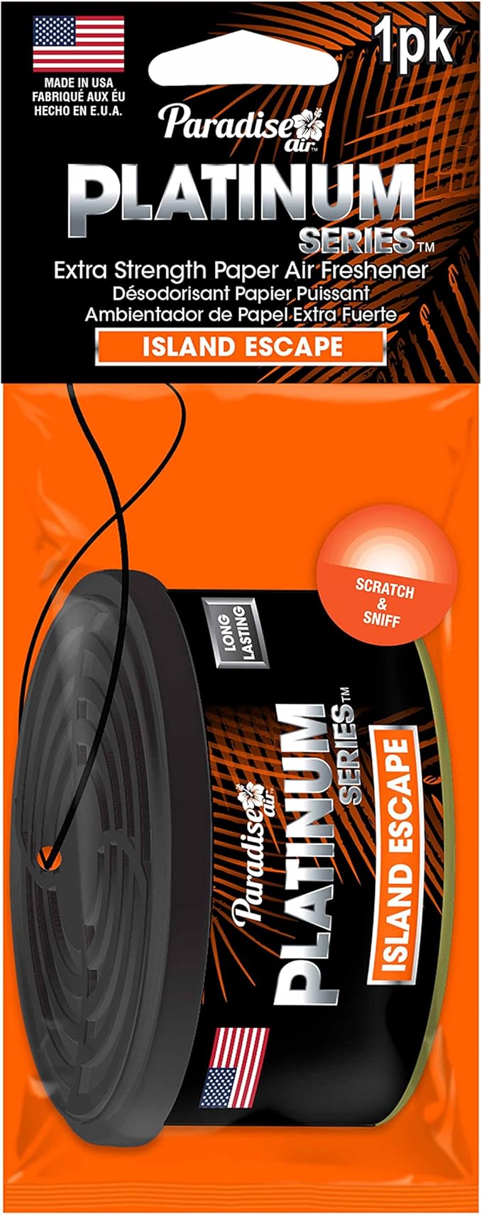 2 Pc Paradise Platinum Air Freshener Hanging Aroma Fragrance Scent Island Escape