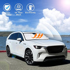 Windshield Sun Shade Custom Fit for 2024 2025 2026 Mazda CX90 CX-90 Accessories Foldable Sunshade Sun Blocker Protect Car from Sun Rays & Heat Damage Keep Car Cooler