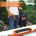 AUBELL Tactical Dog Leash Heavy Duty,4-6ft Reflective Strong No Pull Bungee Leash for Small Dogs with Comfortable Padded Double Handle,Car Seat Belt,360 Degree Rotating Carabiner,Orange