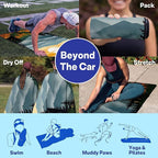 2 Pack Car Seat Towel Covers, Sweat Protector for Front Seats, Premium Thickened Microfiber with National Park Geyser Landscape, Breathable & Quick Dry, Slip-on Headrest Pocket for Gym, Beach, Running