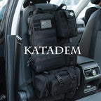 6 Pack Tactical Molle Car Seat Back Organizer - Tactical Vehicle Panel Organizer with 5 Detachable Molle Pouch,US Flag Patch and Keychain,Great Trunk Accessories for Man