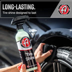 Adam's Tire Shine 16oz - Tire Dressing Spray with Added SIO2 for Rubber Protection, Gives A Glossy Wet Look & No Sling