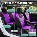 FH Group Automotive Car Seat Covers Full Set Premium 3D Air Mesh Front Seat Covers, Airbag Compatible & Split Bench Cover Universal Fit Interior Accessories for Cars Trucks and SUVs - Purple