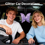 MUBYOK Handmade Car Air Freshener, Cute Christmas Gift Car Accessories for Women Girls, Glitter Hanging Air Freshie for Car Closet Bathroom Decor, Purple Butterfly