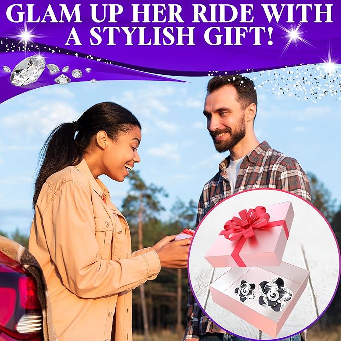 2 Pcs Car Air Freshener Vent Clip Set - Camellia Car Vent Clips Cute Auto Accessories for Women Interior Cute Decor Flower Vehicle Accessories