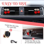 2 Pcs Cherry Car Air Vent Freshener Perfume Clip Cherry Shaped Crystal Air-Freshener Vent Clips Rhinestone Car Air-Outlet Fragrance Perfume Clips-Fresheners for Women Girls