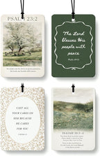 Vintage Christina Air Freshener 4 Pcs, Retro Cottagecore Bible Verse Floral Hanging Air Freshener for Cars Closet Drawer Books, Religious Christian Car Accessories Mirror Decor for Women