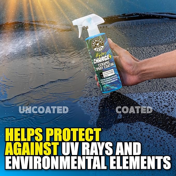 Chemical Guys Hydro Charge Ceramic Spray Coating 16 Fl Oz, with Monster Extreme Microfiber Towels (3 Pack) High Gloss Paint Protection Spray with Thick Plush Towels for Car Wash Drying and Detailing