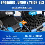 20" Gel Seat Cushion for Long Sitting Pressure Relief(Jumbo&Thick) - Wheelchair Cushion for Pressure Sores - Back, Sciatica & Tailbone Pain Relief Cushion- Non-Slip Butt Pillow for Office, Home, Car