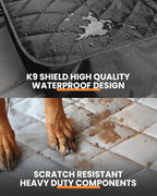 4Knines Dog Seat Cover for Back Seat, Heavy Duty Waterproof Rear Seat Protector for Small Trucks, SUVs, Cars - Fits 60/40 Split Bench with Middle Seat Belt, Non-Slip Dog Backseat Cover (Regular, Grey)