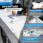 Rubber Liquid Waterproof Sealant, TUFINEIN 11 LB/5 KG White Quick Drying Multi Surface Foundation Leak Repair - Roof Gutters Basement Sealer Waterproof - Indoor & Outdoor Flexible Rubber Paint