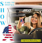 Pounchi American Flag Car Air Freshener Cards (4 Pack Refreshing Ice Scent) Funny Accessories for Car Interior Hanging Gift Rearview Pendant Supplies