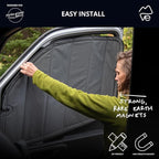 VanEssential Insulated Reflective Blackout Magnetic Window Covers Designed for Mercedes-Benz VS30 (Van Years 2019 to Current), Front Door (Pair), Charcoal Gray Reflective