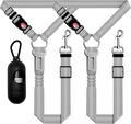 Retractable Dog Harness with Adjustable Seatbelt and Reflective Strap for Vehicle Safety, Heavy Duty & High Elastic Tension, Grey