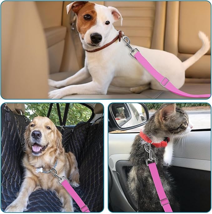 Adjustable pet cat and Dog car seat Belt，SUV, and The Lanyard is Flexible and Adjustable from 20 to 33 inches (Purple)