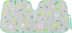 BDK Pastel Flowers Front Windshield Sunshade Accordion Folding Style Auto Shade for Cars Trucks SUVs Vans Blocks UV Rays Sun Visor Protector Easy Setup Keeps Your Vehicle Cool (58" x 27")