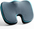 Mureon Seat Cushion for Office Chairs, Large Memory Foam Cushion for Car, Pressure Relief Ergonomic Chair Cushion with Non-Slip Cover for Soft Support for Hip All Day Comfort - Navy