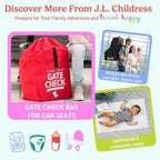 J.L. Childress Gate Check Bag for Single & Some Double Strollers - Travel Bag for Airplane, Fits Most Standard Baby Strollers, Airport Accessories Gate Check, Flying Essentials - Deluxe, Blue
