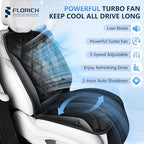 FLORICH Cooling Car Seat Cover 12V-24V Ventilated Cooling Car Seat Cushion with 3-Speed Adjustable Breathable Mesh & Leather Cooling Seat Pad Universal Fit Car SUV Truck Van for Summer Driving, Black