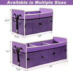 Car Trunk Organizer with Individual Cooler Bag - 2 Compartment Collapsible Car Storage for SUV (Purple)