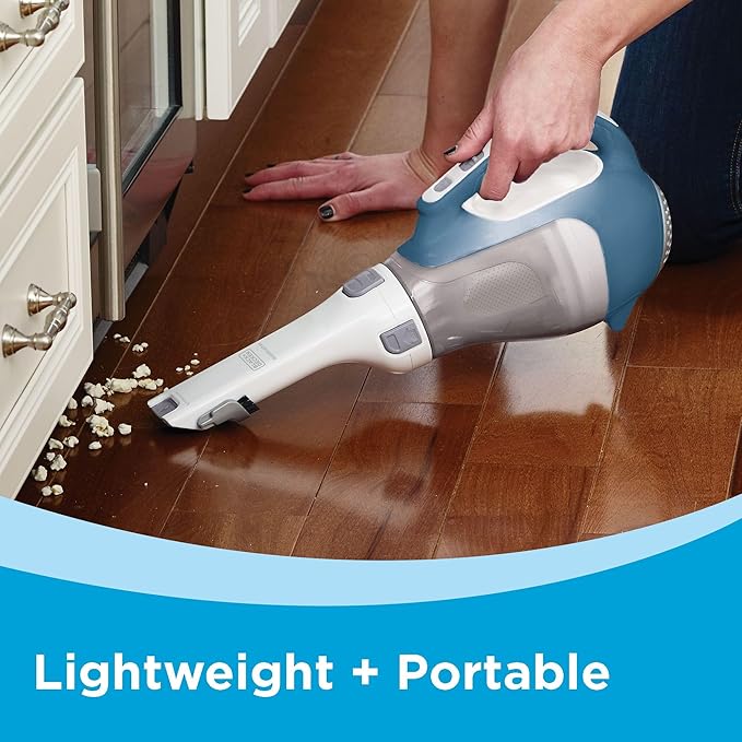 BLACK+DECKER dustbuster AdvancedClean Handheld Vacuum Cordless, Compact Home and Car Vacuum with Crevice Tool ,Rotating Nozzle and Charging Station, Large Dust Bowl (CHV1410L)