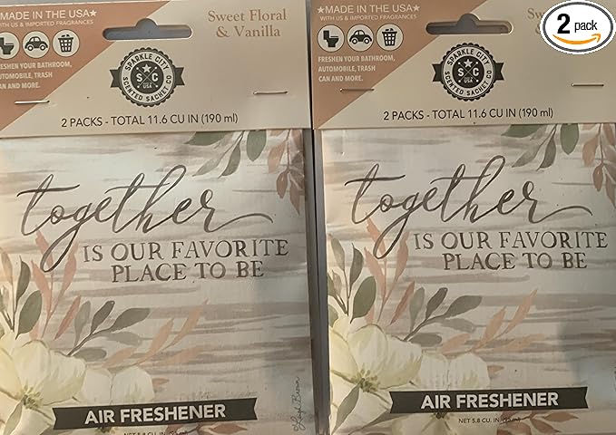 Generic Together is our favorite Place to Be Air Freshener. Sweet Floral and Vanilla Scent. Bundle of 2., White