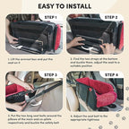 BurgeonNest Center Console Small Dog Car Seat - Portable Pet Cat Puppy Booster Armrest Carseat Up to 11lbs, Anti-Collapse Comfort Car Travel with Washable Fluffy Cushion and Pillow, Red
