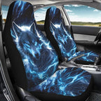 KEIAHUAN Blue Wolf Print Car Seat Covers for Men Automotive Front and Rear Split Bench Seat Cover Set Washable Breathable Universal Fits Most Vehicle Truck,SUV