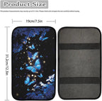Dreaweet Car Armrest Cover Blue Butterfly Car Accessories Center Console Cover with Pockets,Soft Arm Rest Cover for Car SUV Truck Sedan Van