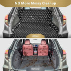 F-color SUV Cargo Liner for Dogs, Water Resistant Pet Cargo Cover Dog Seat Cover Mat for SUVs Sedans Vans with Bumper Flap Protector, Non-Slip, Large Size Universal Fit, Bone