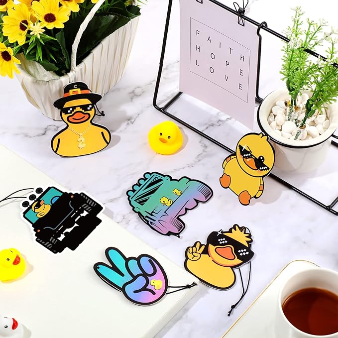 6 Pcs Funny Duck Air Freshener for Christmas Hanging Automotive Air Fresheners Hanging Cute Duck Car Fresheners for Birthday Christmas Festival Gift Supplies
