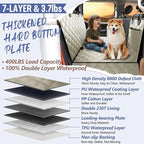 Back Seat Extender for Dogs Truck-Large Space, Dog Pet Seat Cover Back Seat Hard Bottom Holds 400lb, Waterproof Dog Hammock for Crew Cab Trucks F150, RAM1500, Sierra, Tundra, Silverado, Khaki