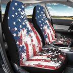 Car Seat Covers Set Front Seats Only 2 Pack Universal Fit Most Truck SUV Vans Auto Accessories Interior Cushion Protector（Creative American Flag Print 2）