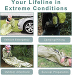 Emergency Sleeping Bag Survival Bag 3 Pack | Thermal Waterproof Mylar Bivy Sack for Adults | Portable Emergency Sleeping Bags for Survival, Extreme Cold, Camping, Hiking, and Outdoor Emergency Gear