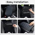 Amiss Auto Center Console Pad, Universal Waterproof Armrest Seat Box Cover, Car Interior Accessories, Leather Auto Armrest Cover Protector for Most Vehicle, SUV, Truck (Blue-Line)