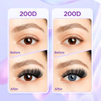 Lash Extension Kit DIY Lash Clusters Kit Eyelash Extensions Individual Lashes Extensions with (Lash Bond and Seal,Tweezers,280Pcs, 200D,10-18mm)