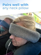 Travel Pillow Alternative Stops Bobbing | Airplane Head Straps and Car Support Band | Great on Travel Upright | Super Comfy Neck Support | Small & Compact